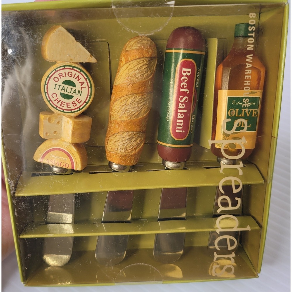 Boston Warehouse Cheese Spreaders Salt Pepper Set Charcuterie Brie Gouda New VTG - Picture 7 of 12